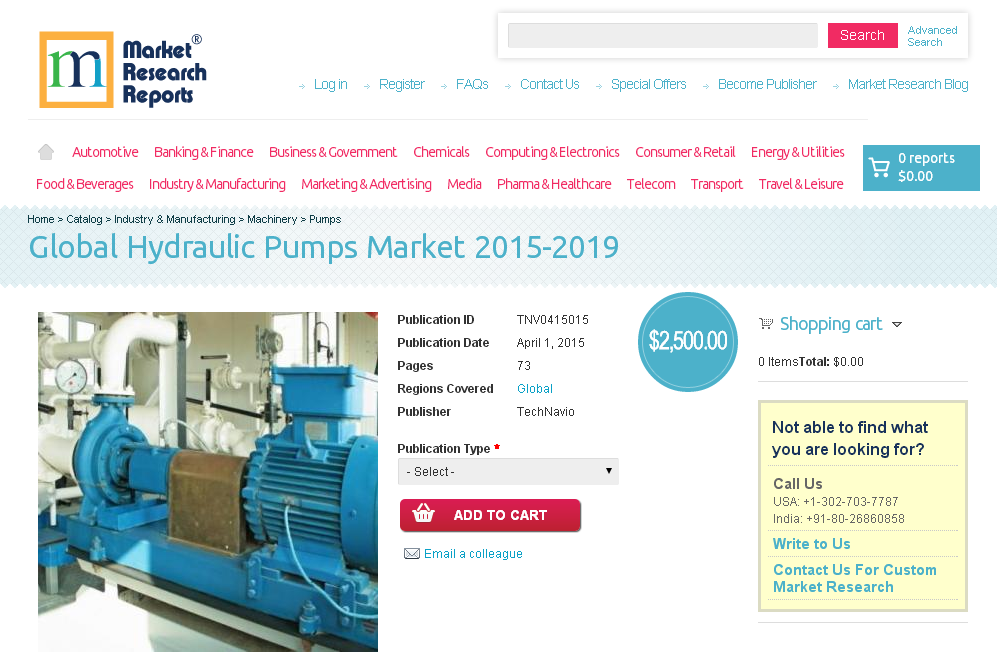 Global Hydraulic Pumps Market 2015-2019'