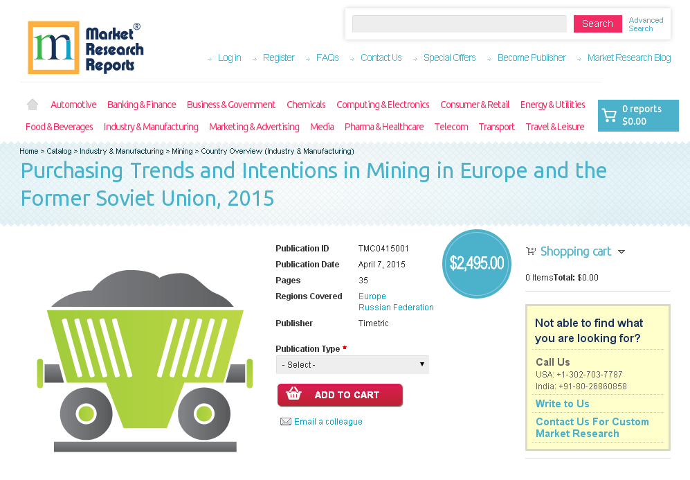 Purchasing Trends and Intentions in Mining in Europe'