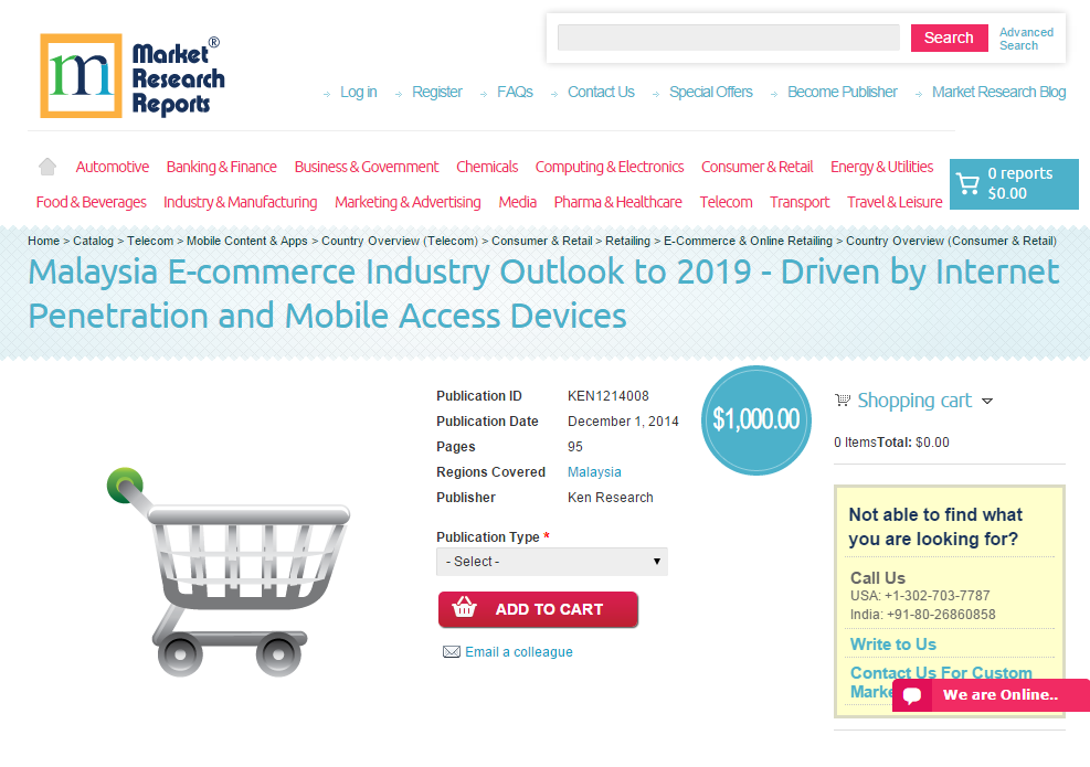 Malaysia E-commerce Industry Outlook to 2019
