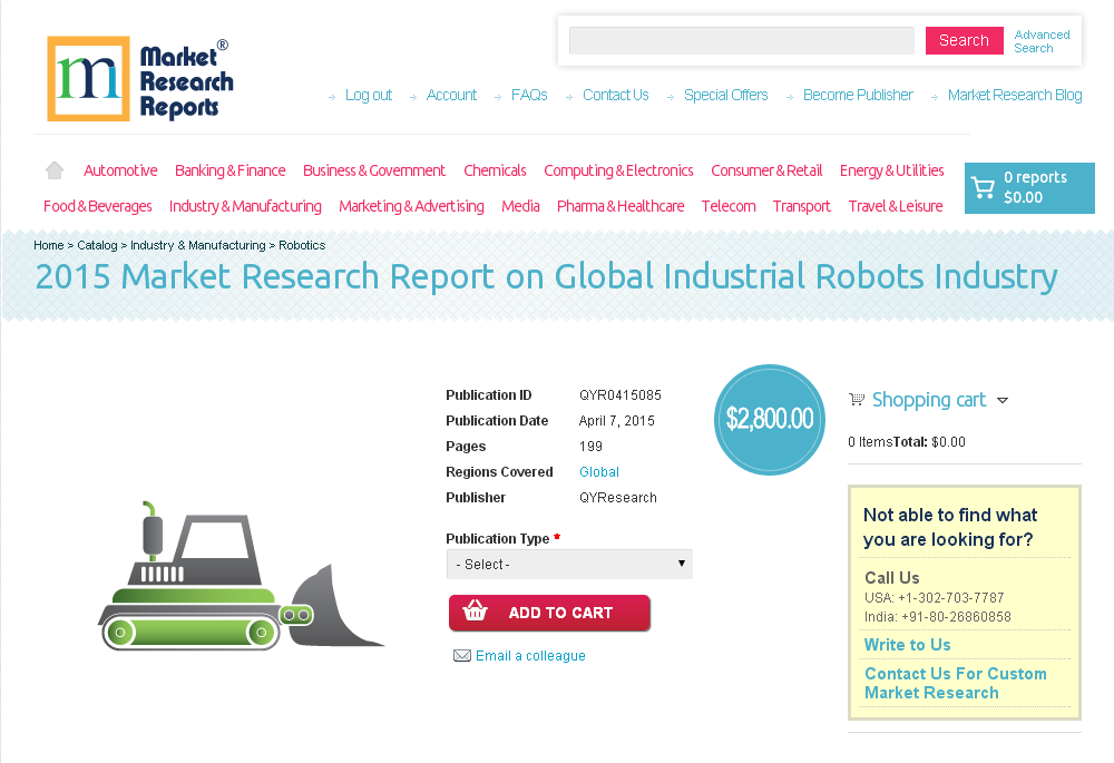 Global Industrial Robots Industry Market 2015