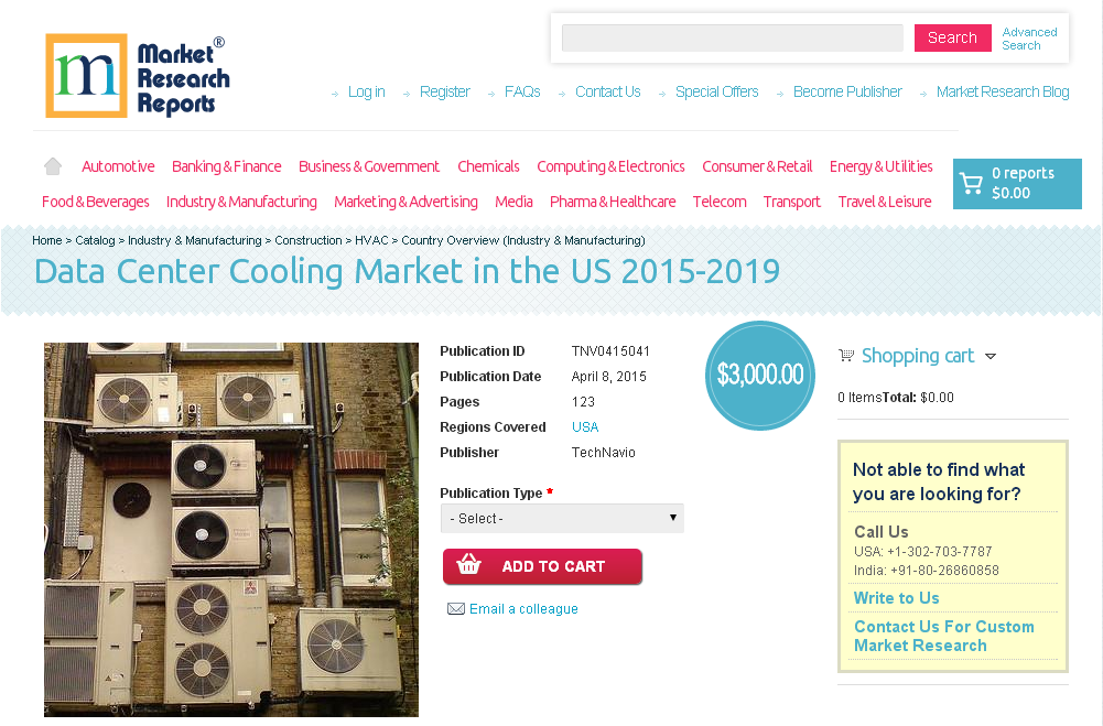 Data Center Cooling Market in the US 2015-2019