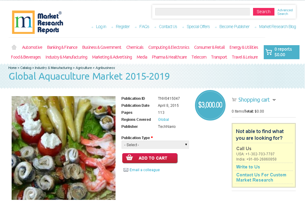 Global Aquaculture Market 2015-2019