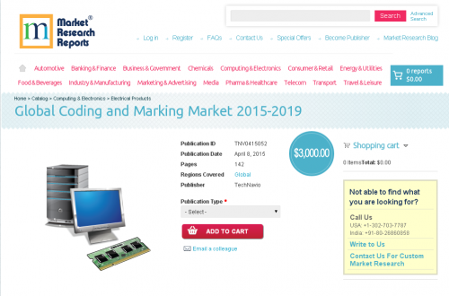 Global Coding and Marking Market 2015-2019'