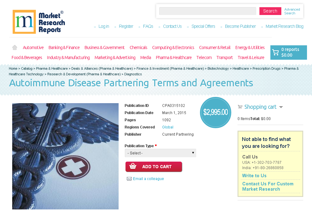 Autoimmune Disease Partnering Terms and Agreements