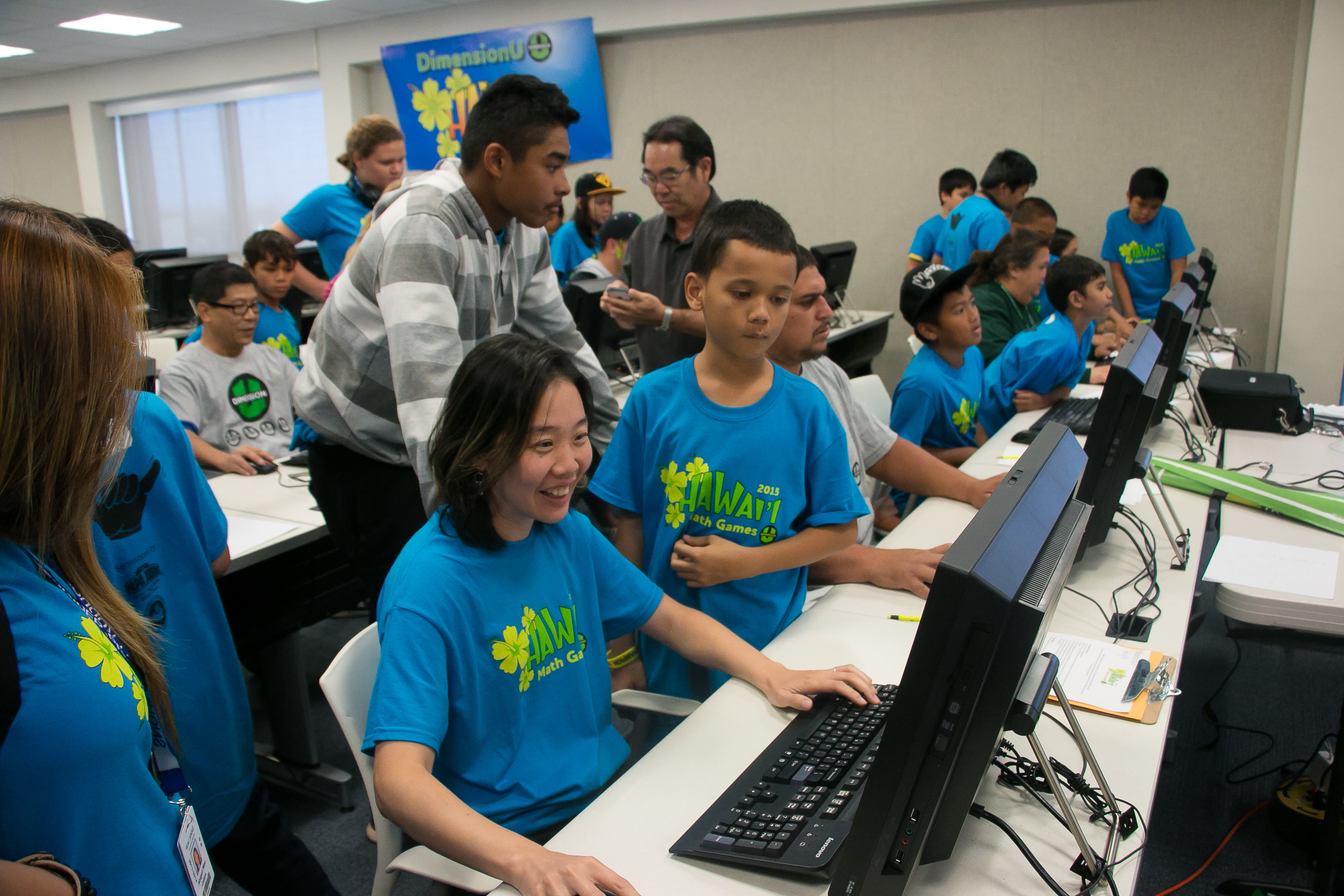 Students cheer on their teachers