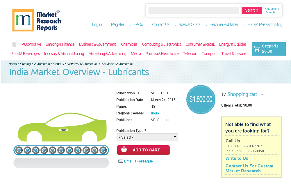 India Market Overview - Lubricants'