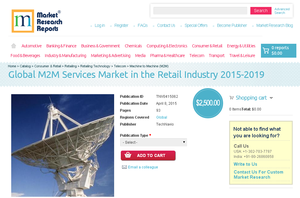 Global M2M Services Market in the Retail Industry 2015-2019'