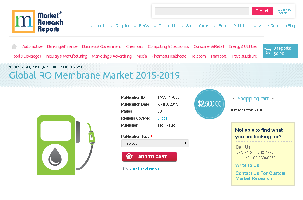 Global RO Membrane Market 2015-2019'