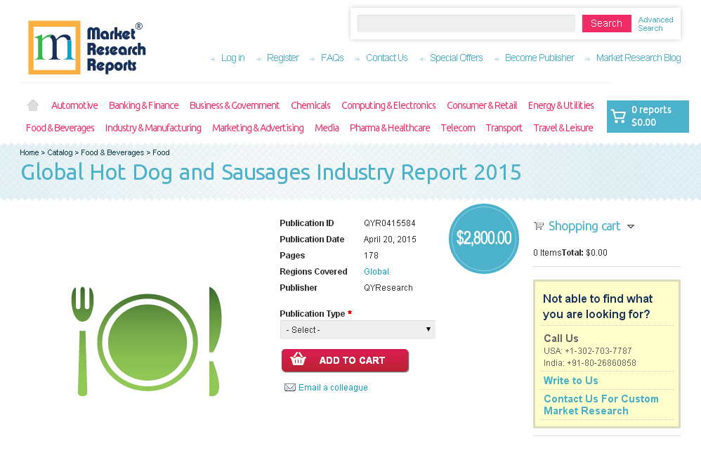 Global Hot Dog and Sausages Industry Report 2015