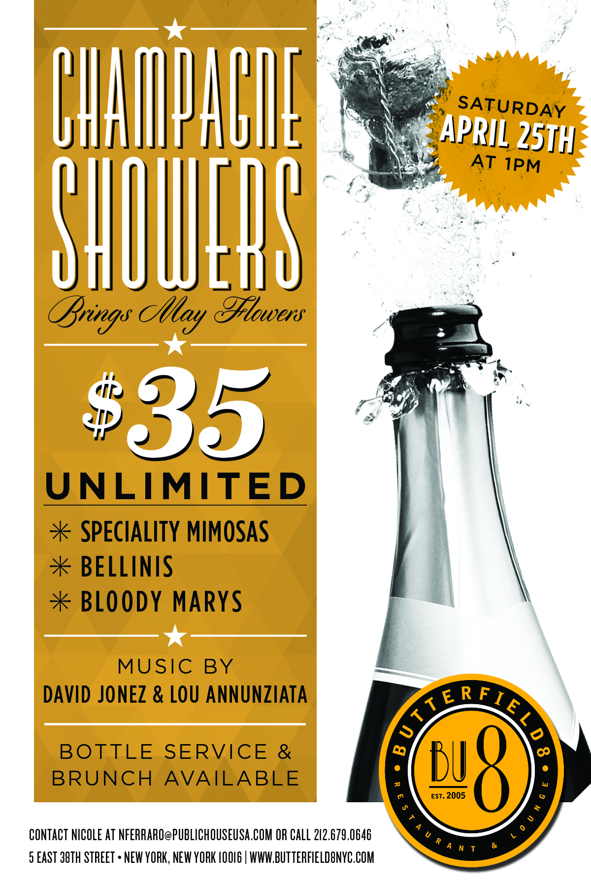 Champagne Showers - Butterfield 8 NYC'