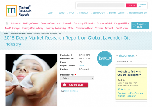 Global Lavender Oil Industry Market 2015'