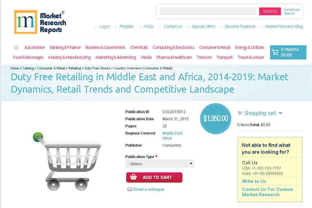 Duty Free Retailing in Middle East and Africa, 2014-2019