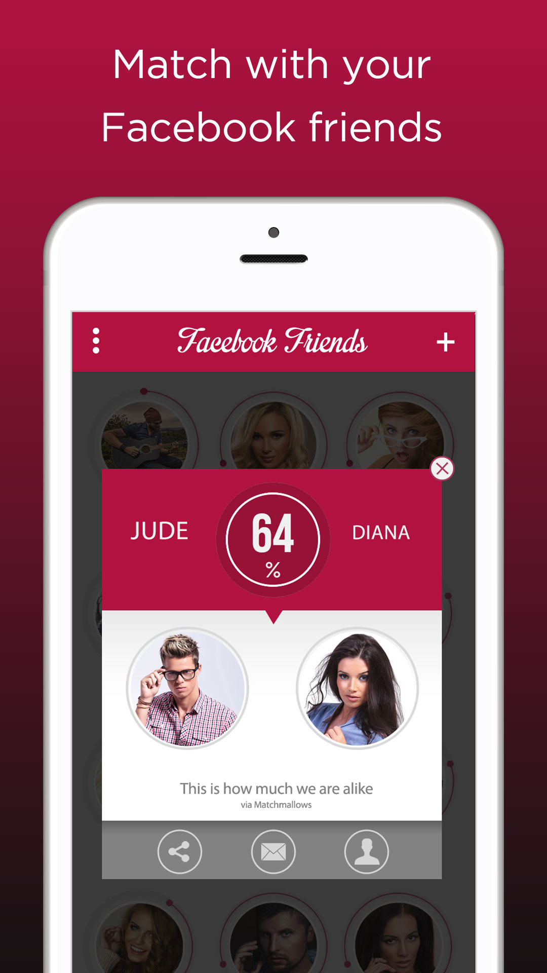 Match with Facebook Friends'