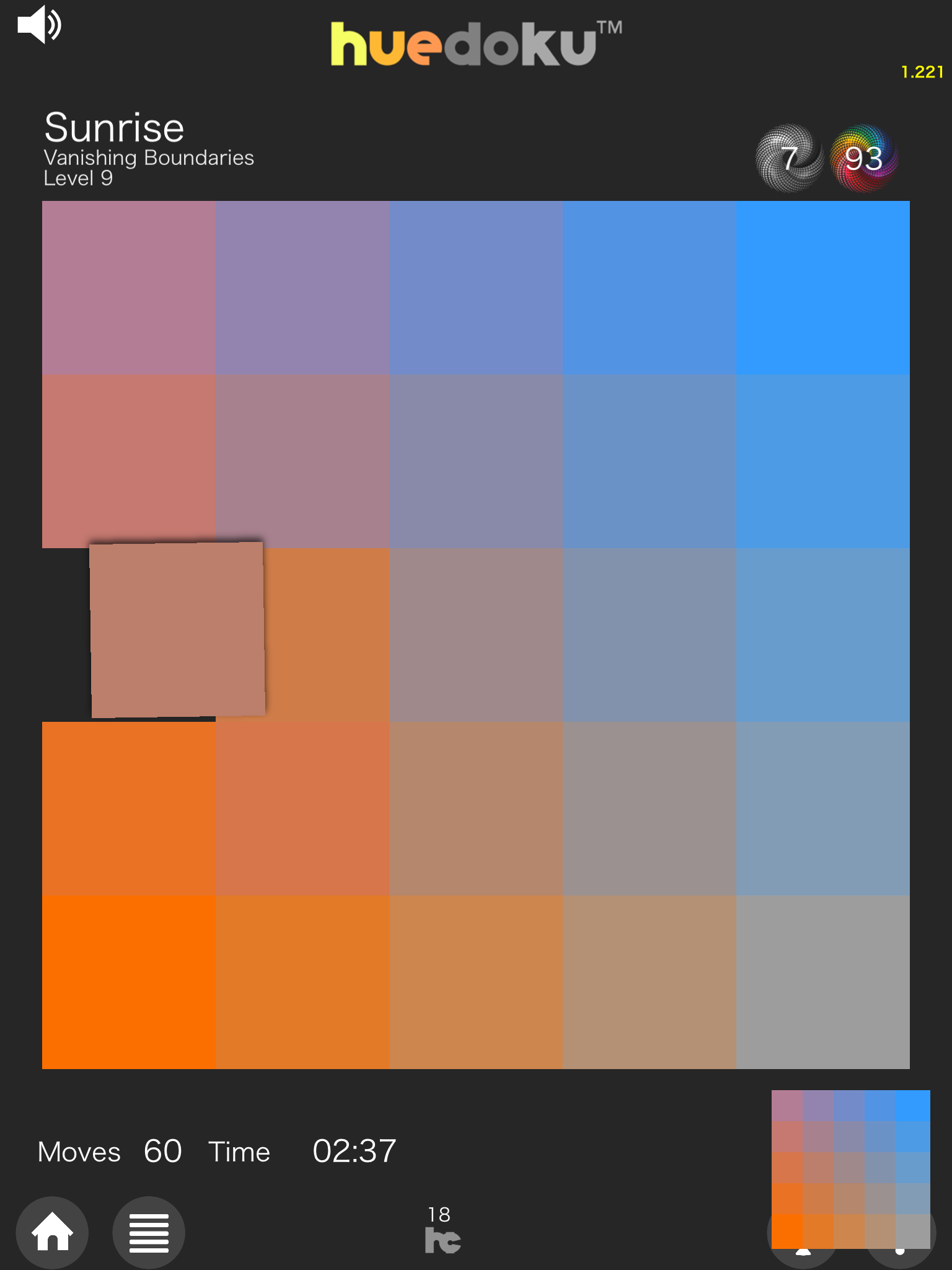 Huedoku Puzzle in Action