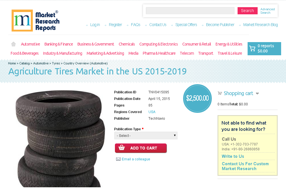 Agriculture Tires Market in the US 2015-2019'