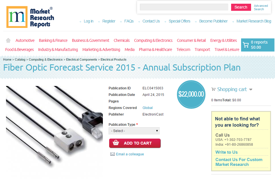 Fiber Optic Forecast Service 2015 - Annual Subscription Plan