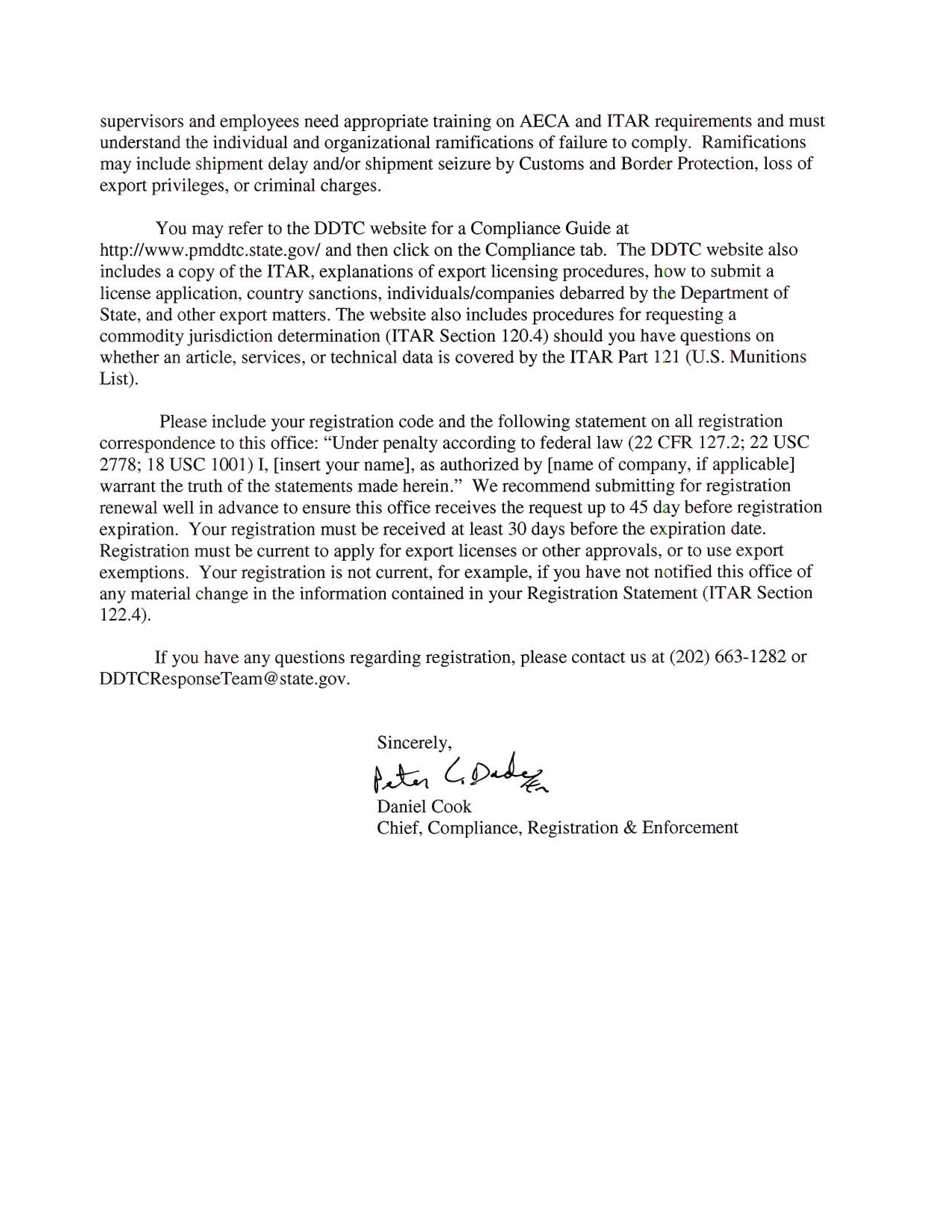 Metal Finishing Company, DCHN Receives ITAR Registration'