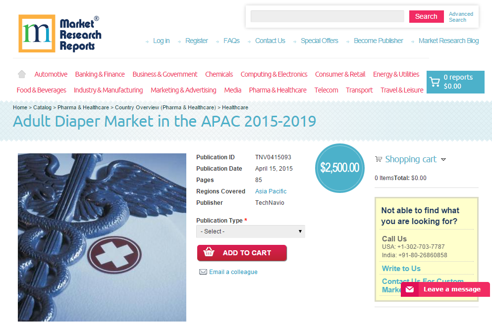 Adult Diaper Market in the APAC 2015 - 2019'