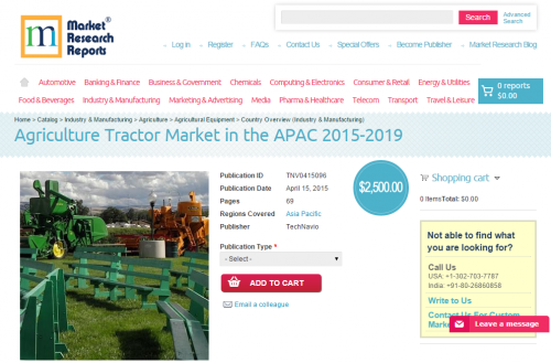 Agriculture Tractor Market in the APAC 2015 - 2019'