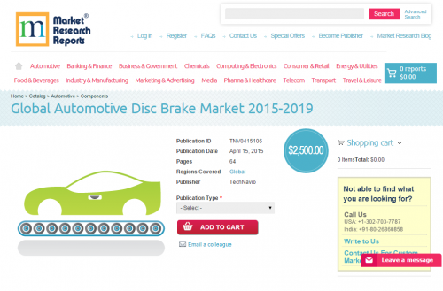 Global Automotive Disc Brake Market 2015 - 2019'