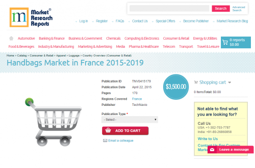 Handbags Market in France 2015 - 2019'