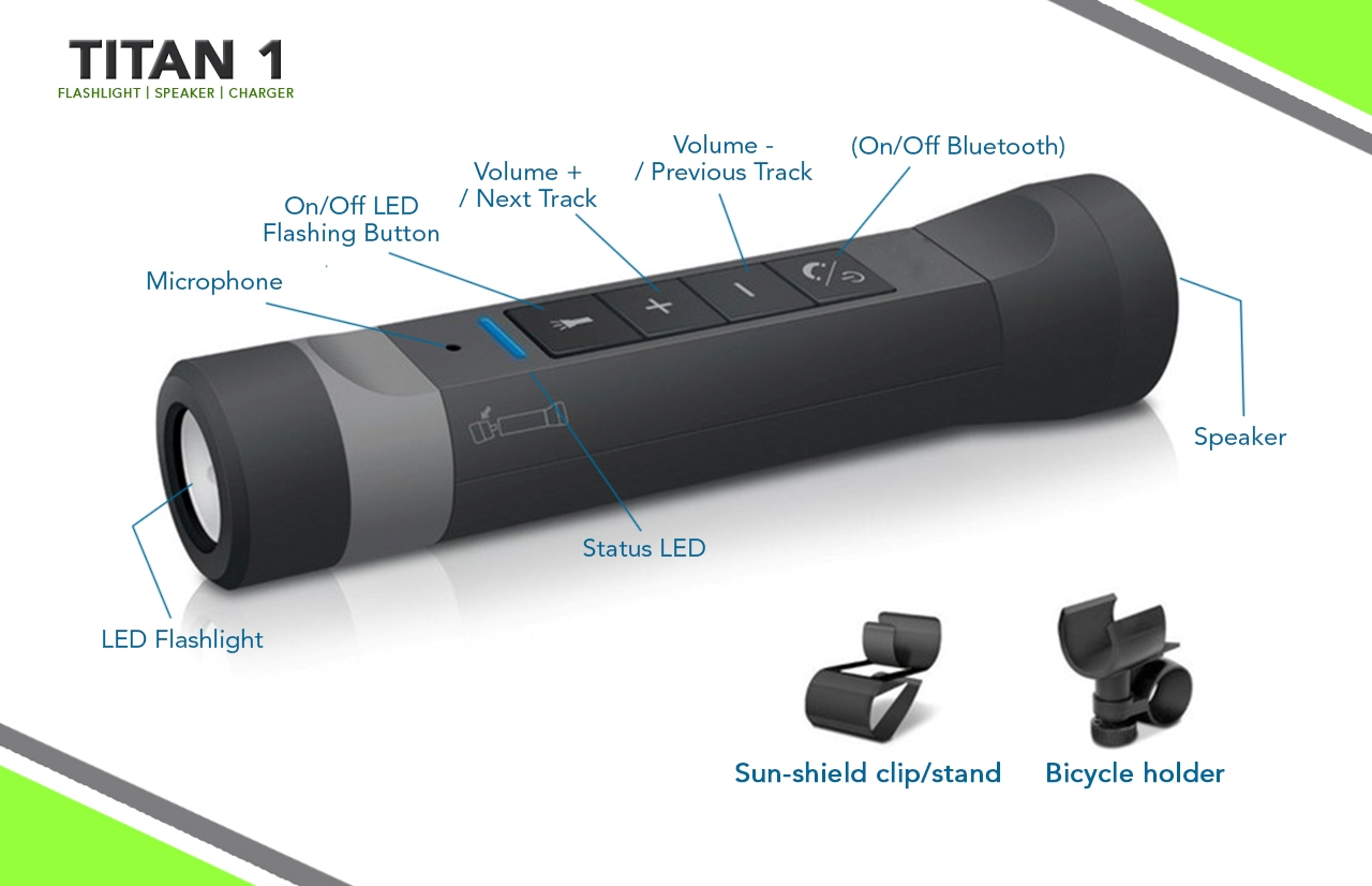 Flashlight Phone Charger with Sound Functions