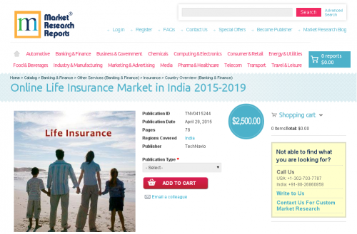 Online Life Insurance Market in India 2015-2019'