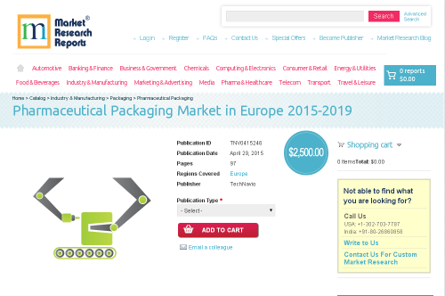 Pharmaceutical Packaging Market in Europe 2015-2019'