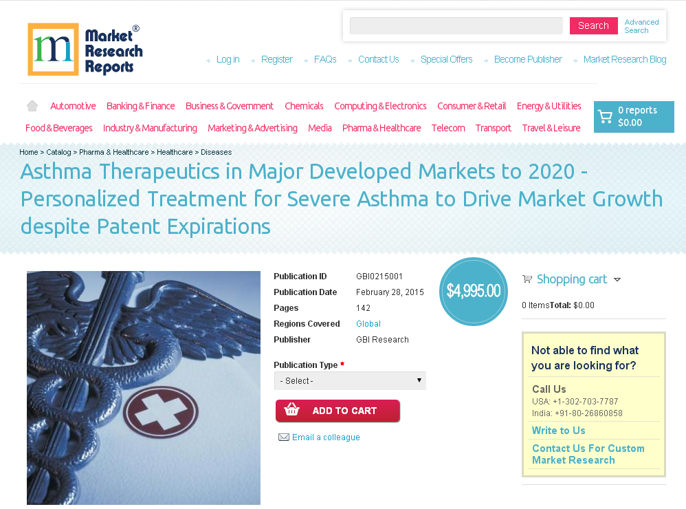 Asthma Therapeutics in Major Developed Markets to 2020'