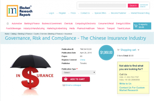 Governance, Risk and Compliance - The Chinese Insurance'