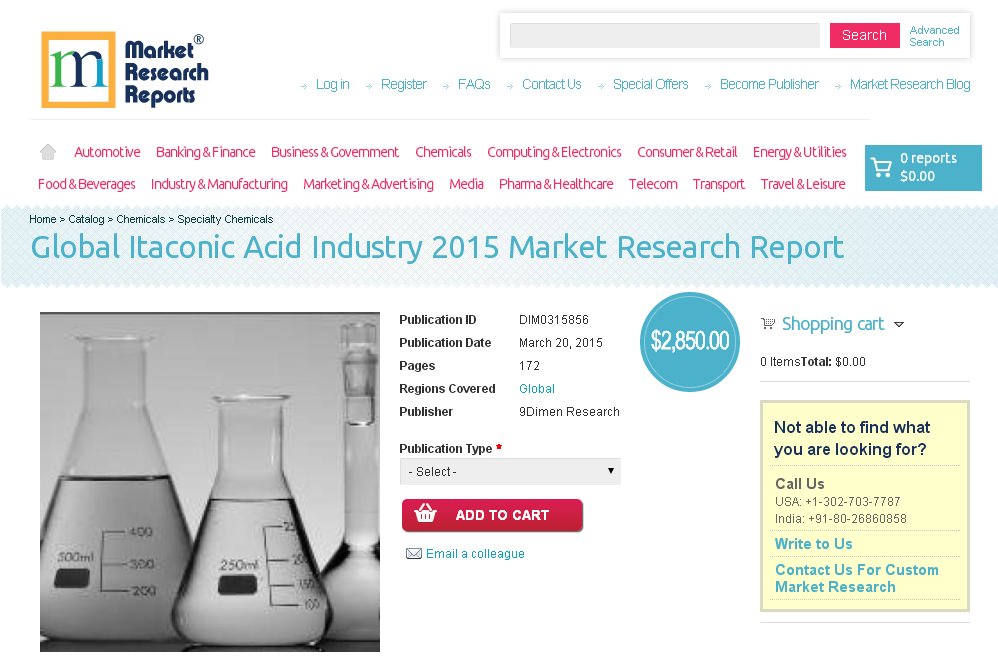 Global Itaconic Acid Industry 2015'