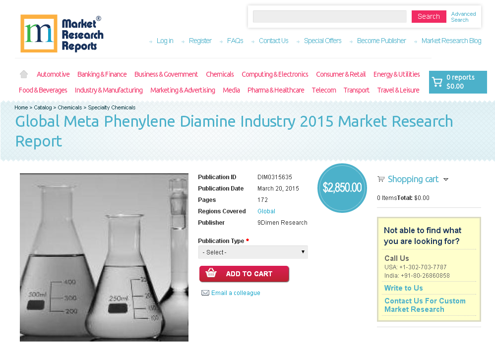 Global Meta Phenylene Diamine Industry 2015'