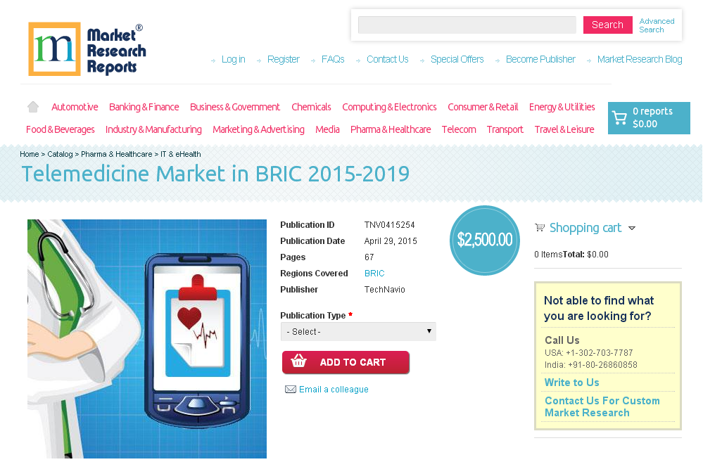 Telemedicine Market in BRIC 2015-2019'