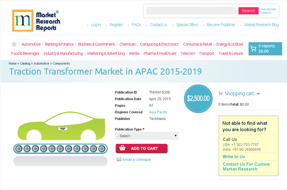Traction Transformer Market in APAC 2015-2019'