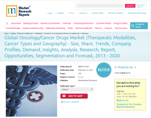 Global Oncology/Cancer Drugs Market'