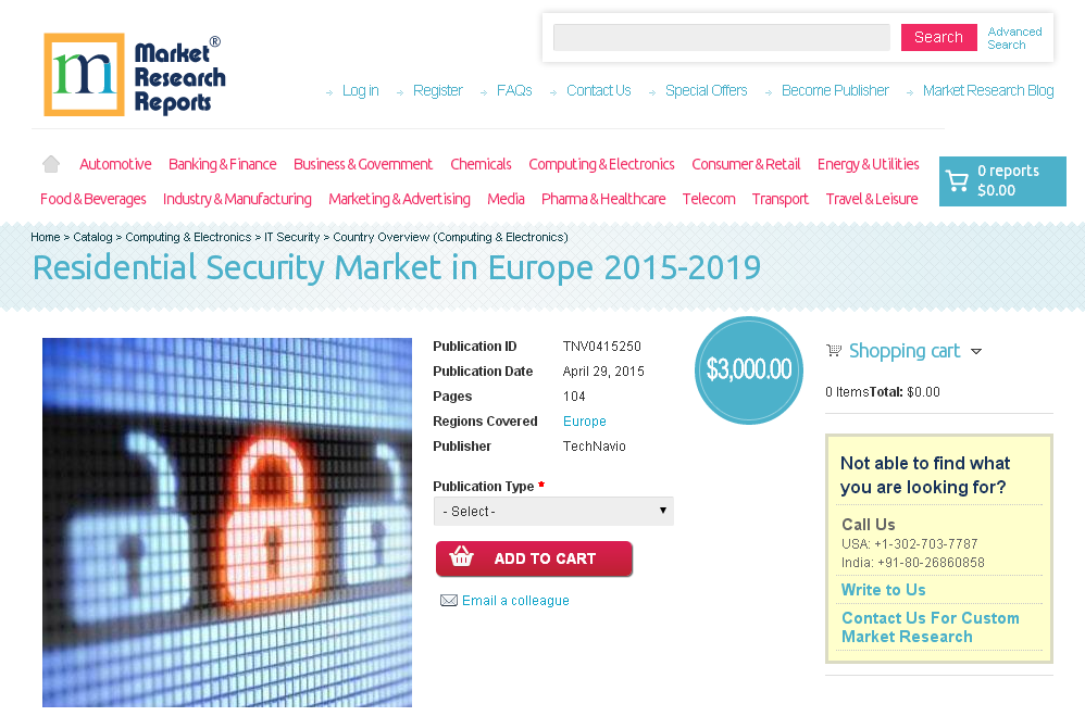 Residential Security Market in Europe 2015-2019'