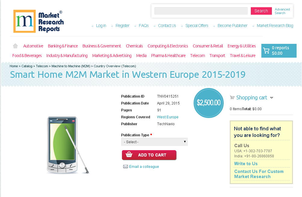 Smart Home M2M Market in Western Europe 2015-2019'