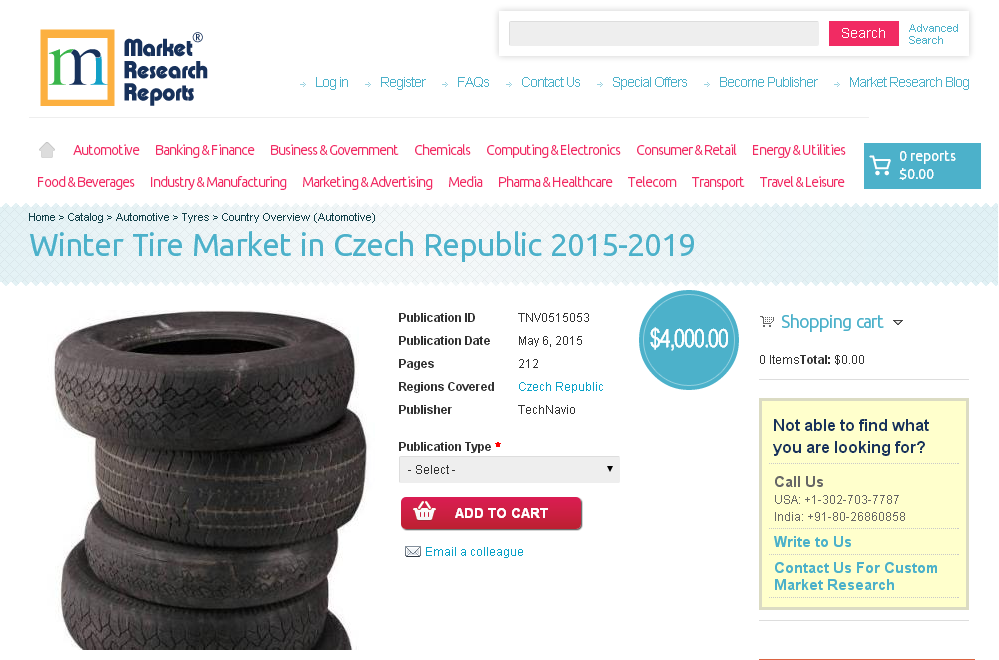 Winter Tire Market in Czech Republic 2015-2019'