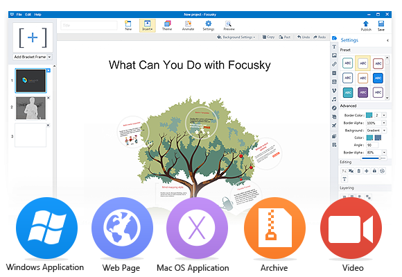 Focusky supports multiple outputs