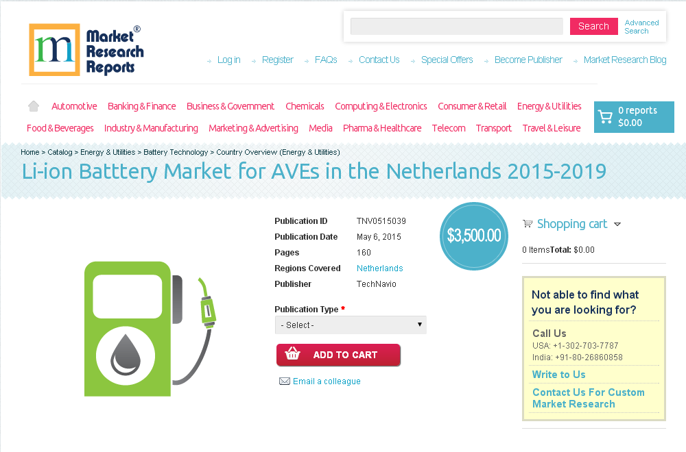 Li-ion Batttery Market for AVEs in the Netherlands 2015-2019
