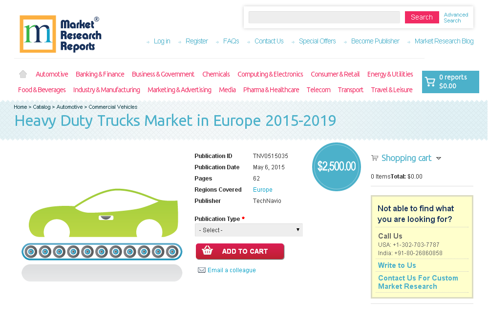 Heavy Duty Trucks Market in Europe 2015-2019'