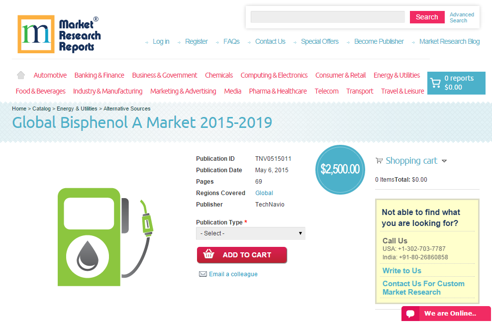 Global Bisphenol A Market 2015-2019'