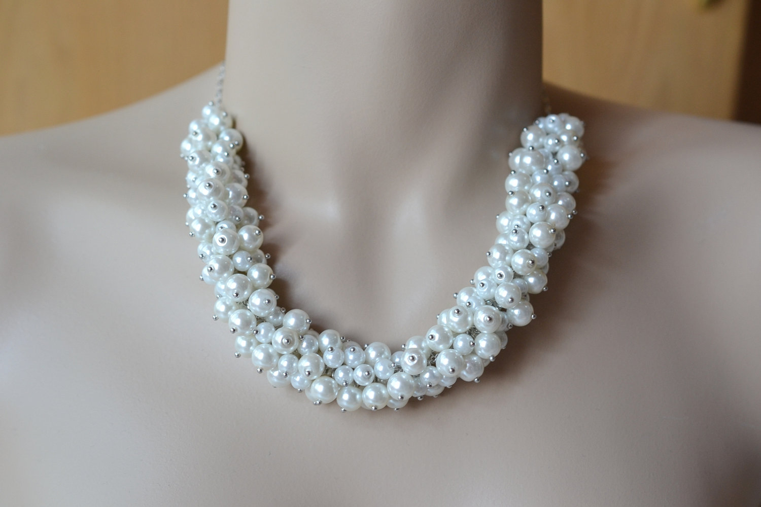 Cluster Pearl Necklace'