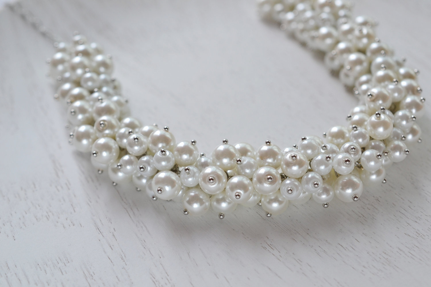 Cluster Pearl Necklace