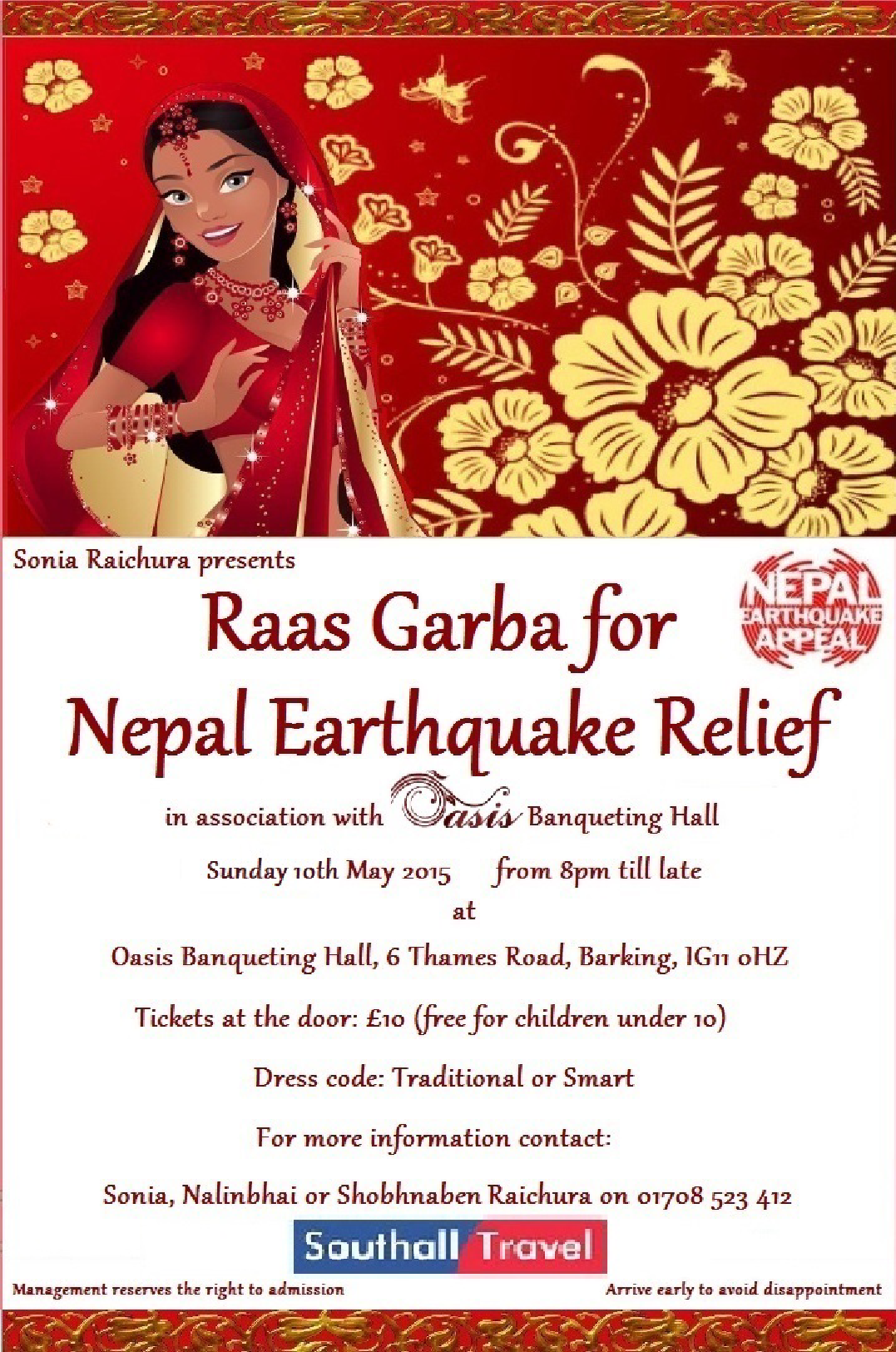 Southall Travel Sponsors Raas Garba for Nepal Earthquake Rel