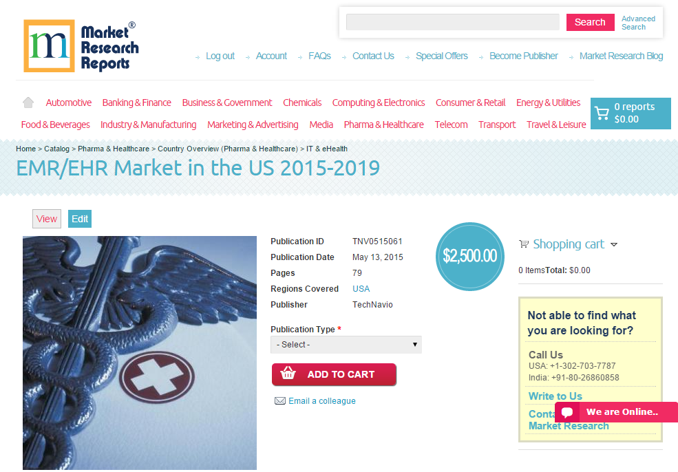 EMR/EHR Market in the US 2015 - 2019'