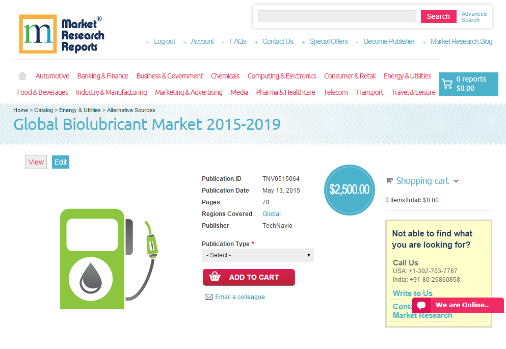 Global Biolubricant Market 2015 - 2019