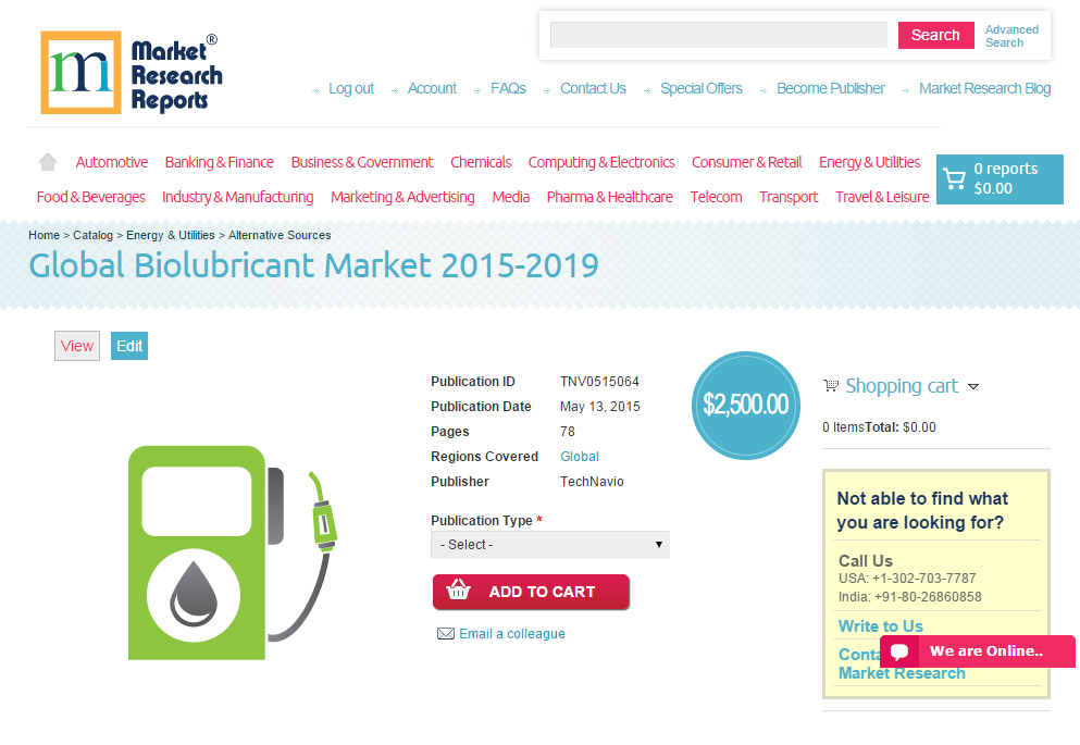 Global Biolubricant Market 2015 - 2019'