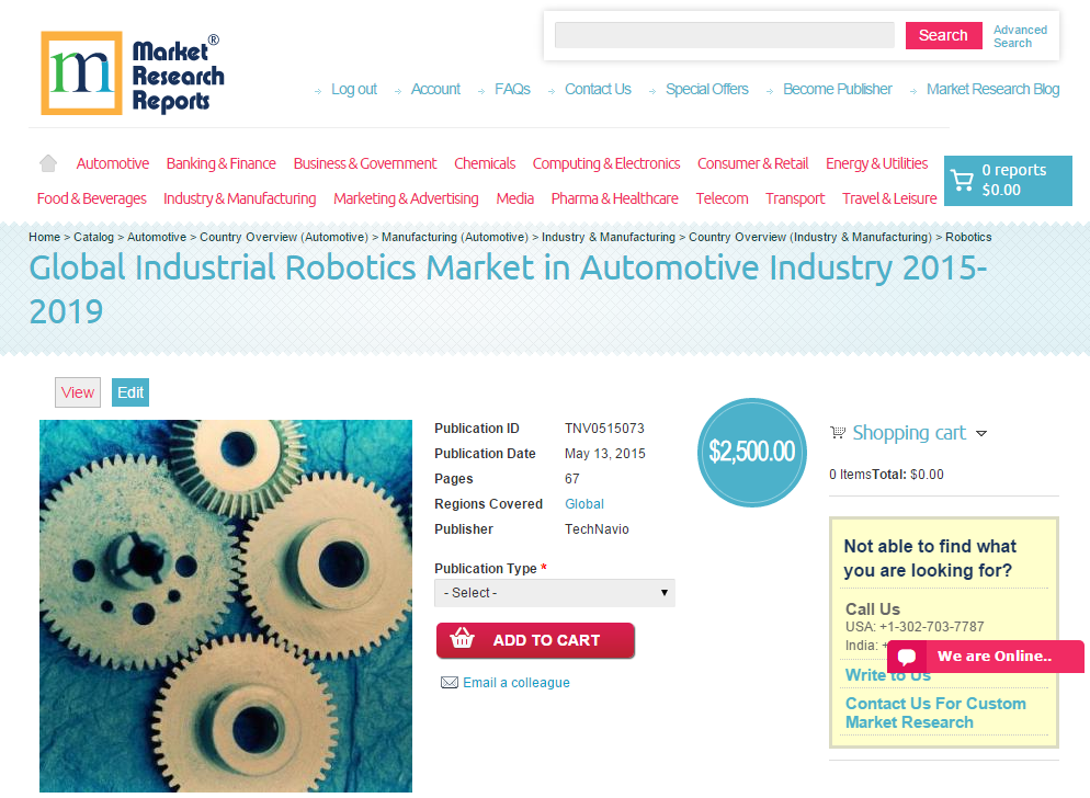 Global Industrial Robotics Market in Automotive Industry 201