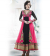 Beautiful Black and Pink Designer Anarkali Suit'
